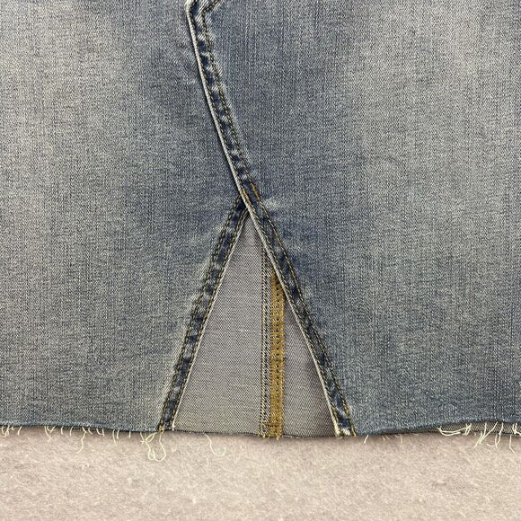 Buffalo David Bitton Sophia Skirt Womens 25 Blue High Rise Frayed Denim MSPR $69 - Picture 14 of 16